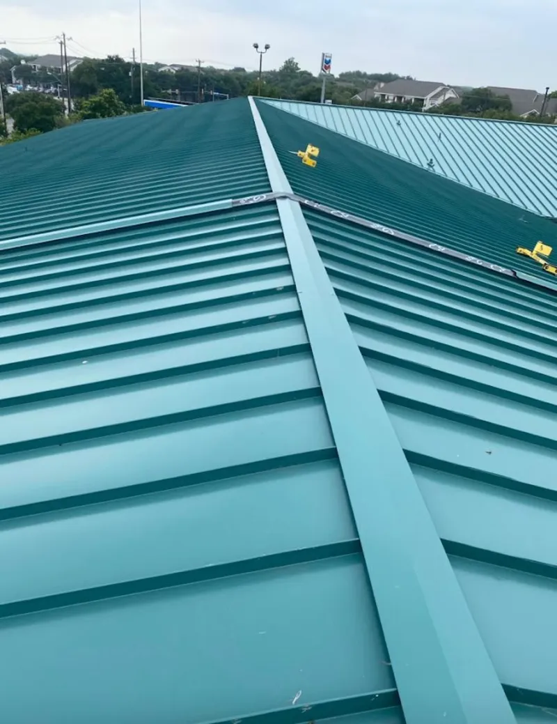 Green commercial metal roof ridge and valley for Metal Roof Repair in Murfreesboro